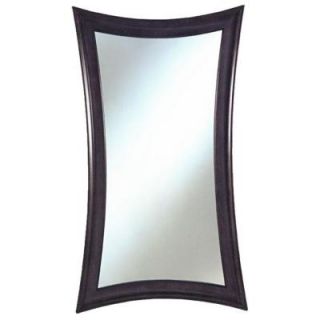 Monte Carlo 28 in. x 45 in. Stippled Black with Grey Highlights on Curved Framed Mirror 1073
