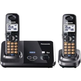 Panasonic Kx tg9322t Cordless Phone 2 X Phone Line(s)   1 X Headset   Metallic Black