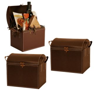 Wald Imports Faux Leather Trunk (Set of 3)