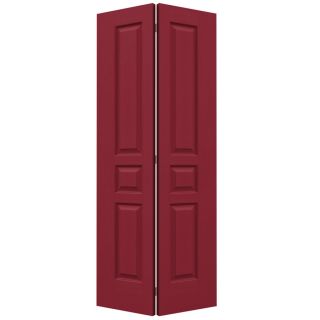 ReliaBilt Barn Red Hollow Core 3 Panel Square Bi Fold Closet Interior Door (Common: 36 in x 80 in; Actual: 35.5 in x 79 in)