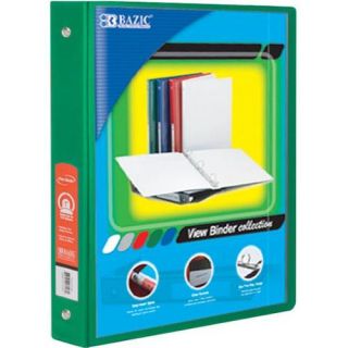 DDI 1473066 1. 5 inch Green 3 Ring View Binder with 2 Pockets Case Of 12