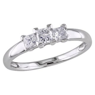 CT. T.W. Princess Diamond 3 Stone Bridal Ring 14k White Gold (GH