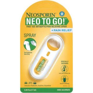 Neosporin + Pain Relief Neo To Go! First Aid Antiseptic Pain Relieving Spray, .26 oz.