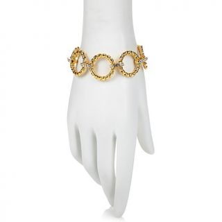 Audrey Hepburn™ Collection Crystal Goldtone Large Circle 7 1/4" Bracelet   7660345