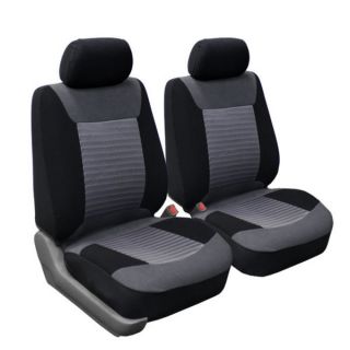 Oxgord 4 Piece Two Toned Cloth Seat Cover Set for Two Automotive Front