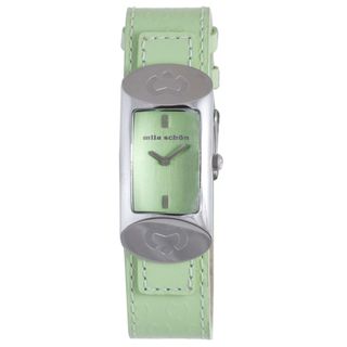 Mila Schon Childrens Green Sunray Dial Leather Quartz Watch
