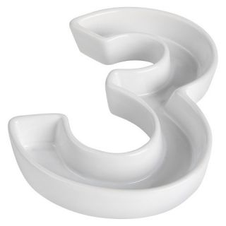 White Ceramic Number Dish   3