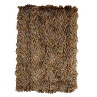 Wooded River Feathers Faux Fur Throw
