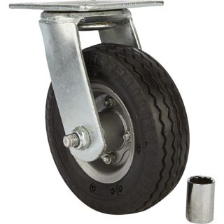 Strongway 6in. Swivel Flat-Free Rubber Foam-Filled Caster — 200-Lb. Capacity, Sawtooth Tread  Up to 299 Lbs.