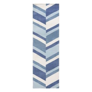 Surya Abigail Rectangular Blue Stripe Woven Polyester Area Rug (Common: 8 Ft x 11 Ft; Actual: 96 in x 132 in)