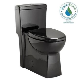 Schon 1 piece 1.28 GPF Dual Flush Elongated Toilet in Black TL 6115HC BK
