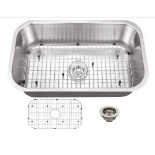 Schon All in One Undermount Stainless Steel 30 in. 0 Hole Single Bowl Kitchen Sink SCSB301818