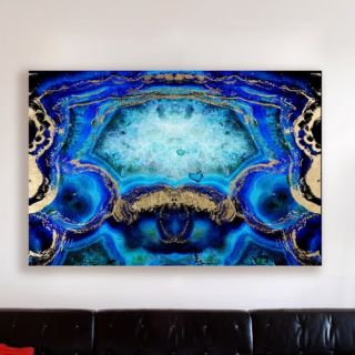 Oliver Gal Geode Bleu by Artana Painting Print on Wrapped Canvas