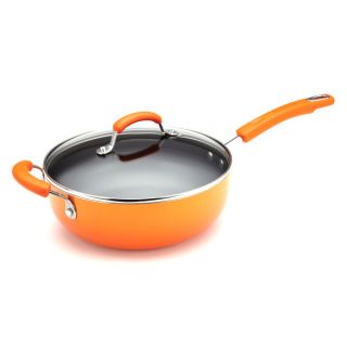 Rachael Ray Porcelain II 4.5 Quart Covered Chef Pan with Helper Handle