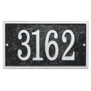 Whitehall Products Fast and Easy Rectangle House Number Plaque, Black/Silver 31268