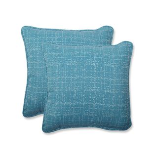 Pillow Perfect 18.5 inch Throw Pillow with Bella Dura Conran Turquoise