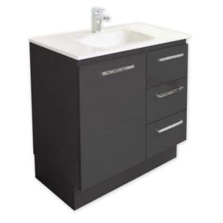 Architectural Designer Products Diana Collection Trio 750 29 1/2 in. Vanity in Espresso with Poly Marble Vanity Top in White DISCONTINUED UDTR0750WKES