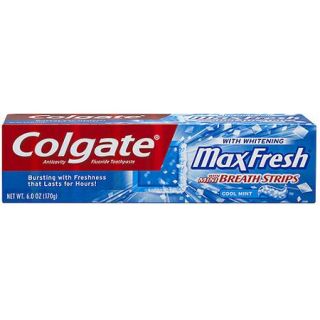 Colgate MaxFresh Cool Mint Toothpaste with Mini Breath Strips, 6 oz