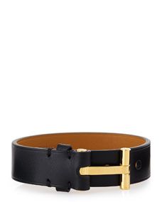 TOM FORD Leather Nashville Bracelet, Black