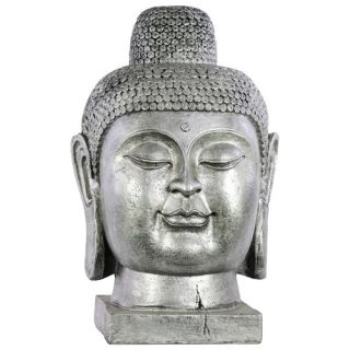 Fiberstone Buddha Head Silver by Urban Trends