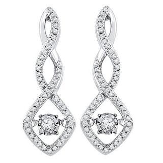 CT. T.W. White Diamond Infinity Earring in 10K White Gold