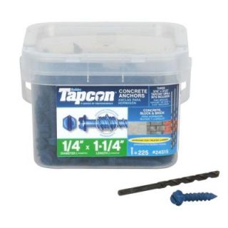 Tapcon 1/4 in. x 1 1/4 in. Hex Washer Head Concrete Anchor (225 Piece per Pack) 24515