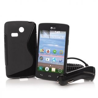 LG Lucky 3.8” Android TracFone with Car Charger, Case and 600 Minutes, Te   8033624