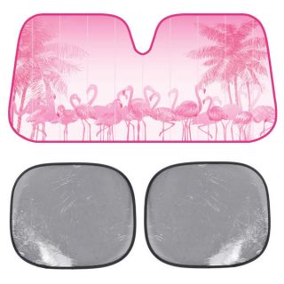 BDK Pink Flamingo SunShade Springtime Fuschsia Folding Accordion with