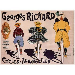 Trademark Fine Art "Cycles & Automobiles" Canvas Art by Georges Richard
