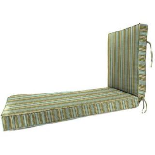 Home Decorators Collection Sunbrella Cilantro Stripe Outdoor Chaise Lounge Cushion 9198820620