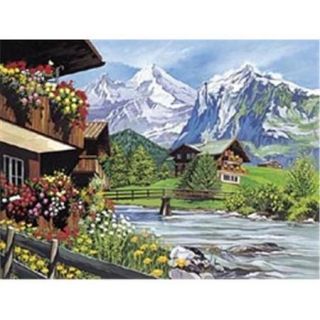Reeves 265730 Paint By Number Kit 12 inch x 15. 5 inch  Mountain Scene