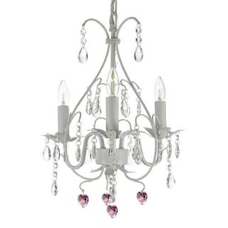 Versailles Wrought Iron and Crystal 3 Light Chandelier White    Gallery