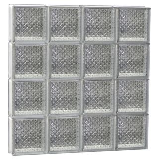 REDI2SET Diamond Glass Pattern Frameless Replacement Glass Block Window (Rough Opening: 24 in x 26 in; Actual: 23.25 in x 25 in)
