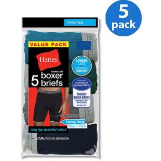 Hanes Men's Long Leg Boxer Brief 5 Pack