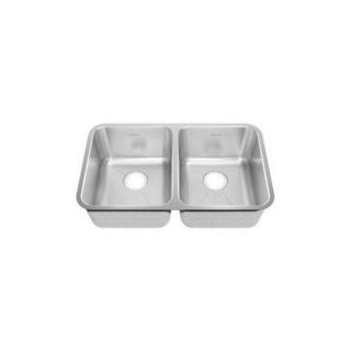 American Standard 22.5'' x 21.5'' Undermount Double Bowl with Creased Bottom Kitchen Sink