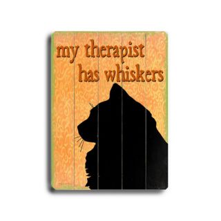 My Therapist Has Whiskers Planked Textual Art Plaque