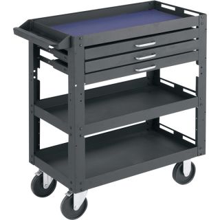 Northern Industrial Tools 3-Shelf, 3-Drawer Work Cart  Work Carts