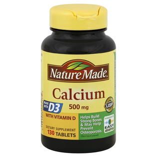 Nature Made Calcium, 500 mg, With Vitamin D, Tablets, 130 tablets