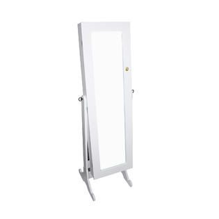 Ore International 57 Inch White Standing Mirror with Storage   Home