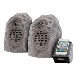 C2G  Granite Wireless Rock Speaker Bundle with Dual Power Transmitter