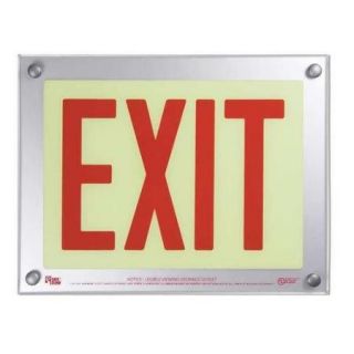 SAFE GLOW E 06R TS Exit Sign, 9 2/5 x 12 5/4 in., RED/YLW GRN
