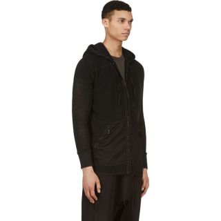 Alexandre Plokhov Black Mesh Hooded Sweater