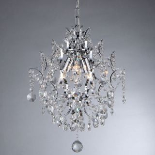 Crystal and Iron Five Light Chandelier