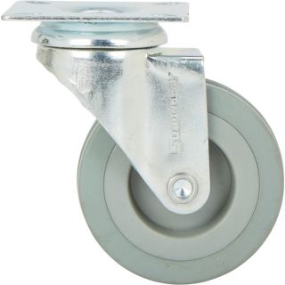 Strongway 3in. Swivel Nonmarking Rubber Caster with Brake — 155-Lb. Capacity  Up to 299 Lbs.