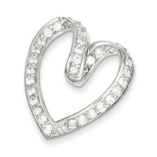 Sterling Silver Polished With CZ Pendant