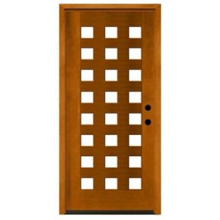 Steves & Sons 36 in. x 80 in. Modern 24 Lite Obscure Stained Mahogany Wood Prehung Front Door M6424 AW 6LH