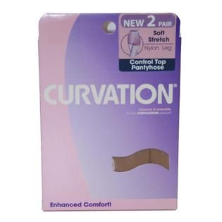 Curvation Womens Plus 2 Pair Control Top Pantyhose   Clothing, Shoes