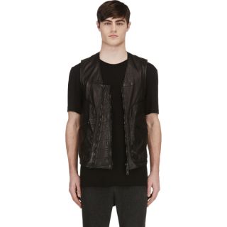 Alexandre Plokhov Black Leather Flight Vest