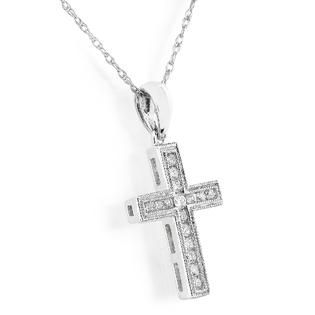 Diamond Me 1/6ct TDW Diamond Cross Necklace in 14k Rose Gold   Jewelry