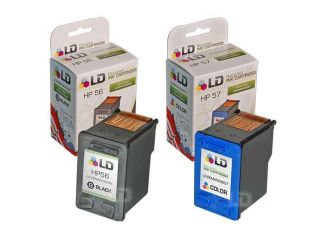LD © Remanufactured Ink Cartridge Replacements for HP C6656AN (HP 56) Black and HP C6657AN (HP 57) Color (1 Black and 1 Color)